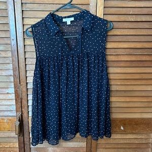 Lauren Conrad navy blue breezy sheer tank
